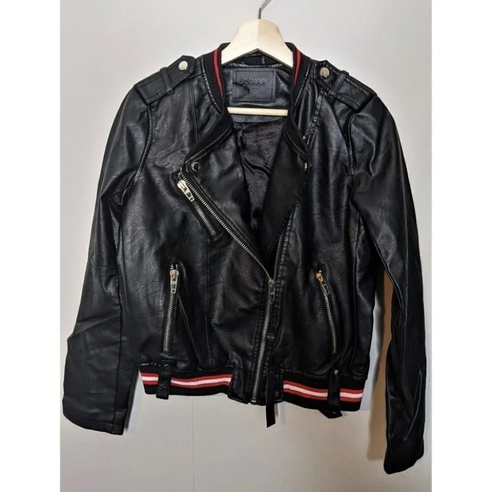 Blank NYC | Vegan Leather Racing Stripe Jacket NWT
